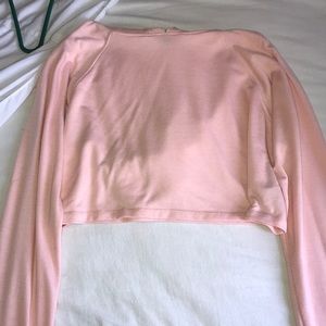 Soft pink cropped hoddie